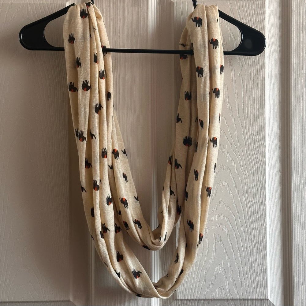 Novelty Elephant Print Infinity Scarf